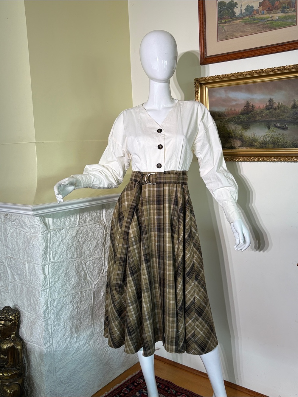 Andersson Bell Lena Illusion Plaid Midi Dress - As New - Picture 8 of 15